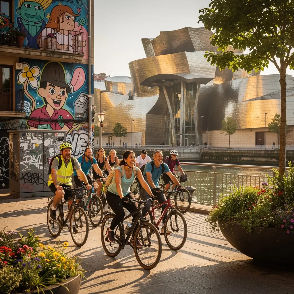Vista panorámica de una ciudad española con monumentos históricos y calles vibrantes.